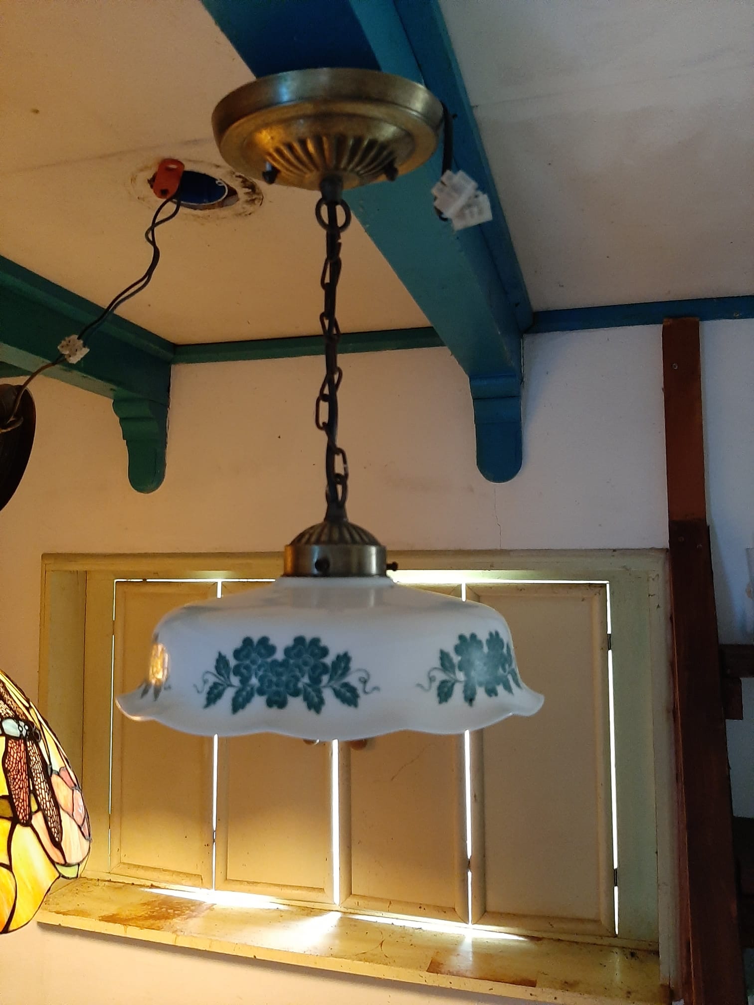 Keuken of hallamp opaline glas groen - Afbeelding 2